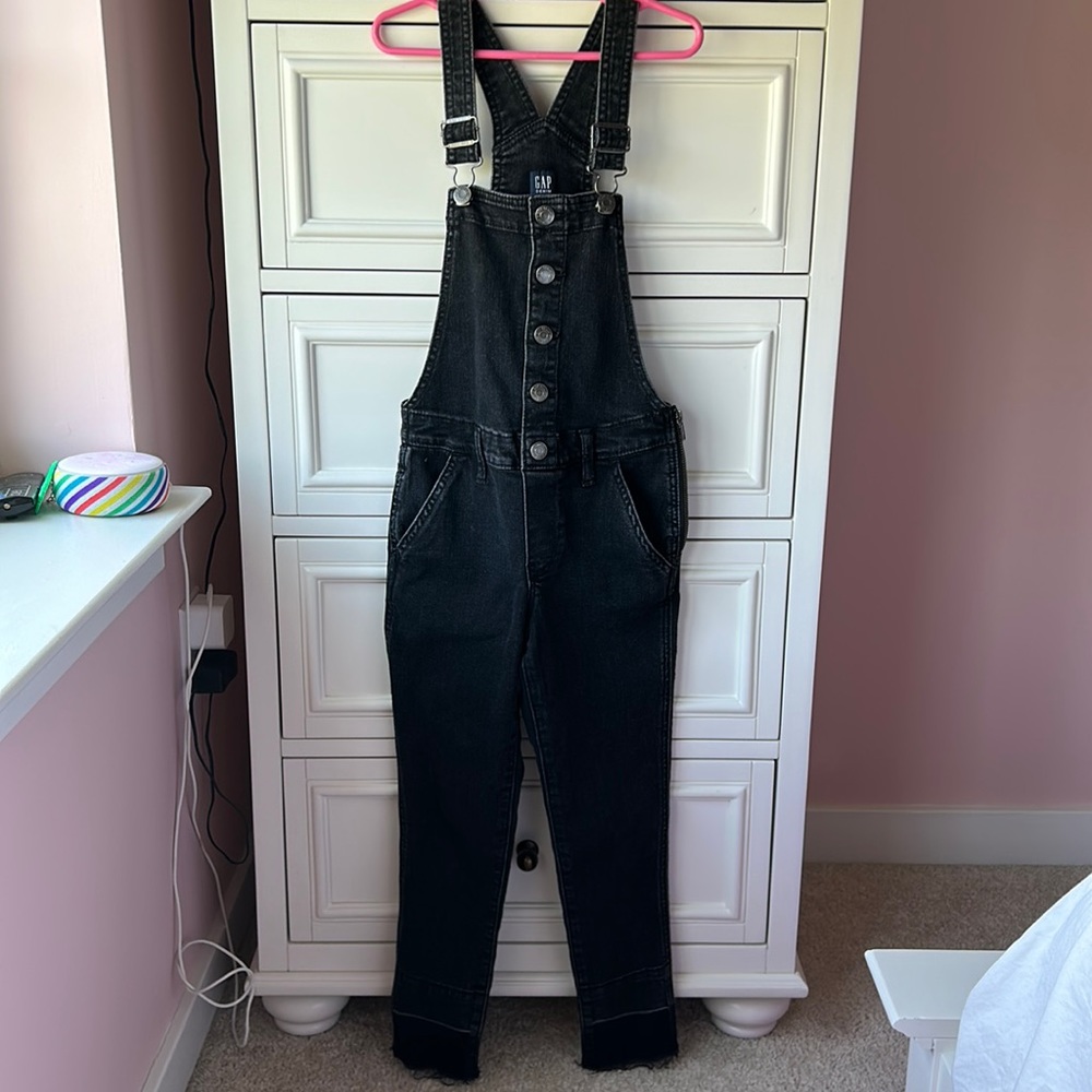 Gap black overalls size 8